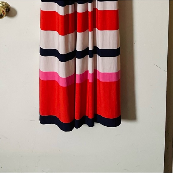 Eliza J striped jersey Maxi Dress with Gold Adjustable chain Collar - Picture 13 of 13